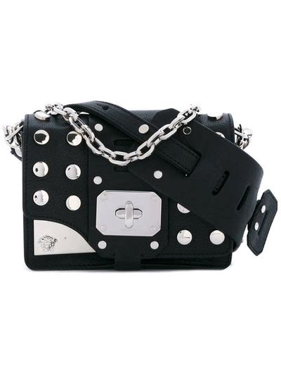 versace stardvst shoulder bag studs blue|Versace Studded Bag .